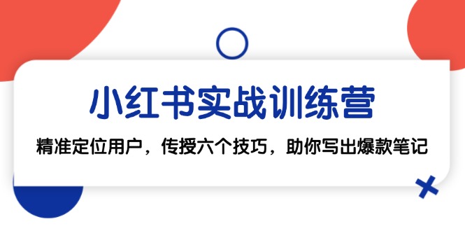 图片[1]-（12925期）小红书实战训练营：精准定位用户，传授六个技巧，助你写出爆款笔记-飓风网创资源站