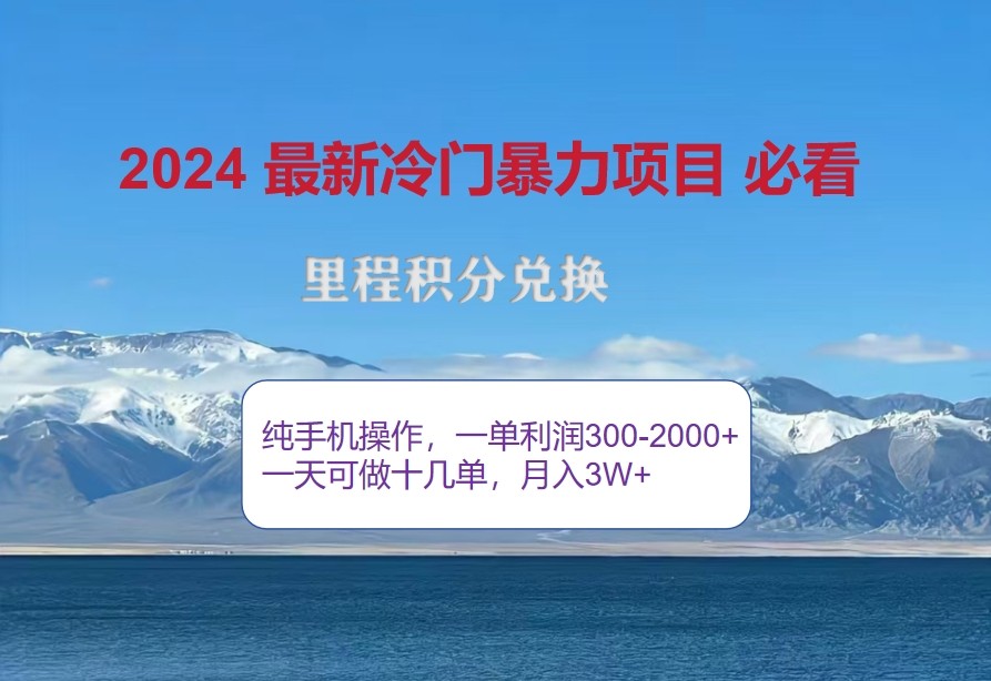 图片[1]-2024惊爆冷门暴利，里程积分最新玩法，高爆发期，一单300+—2000+-飓风网创资源站