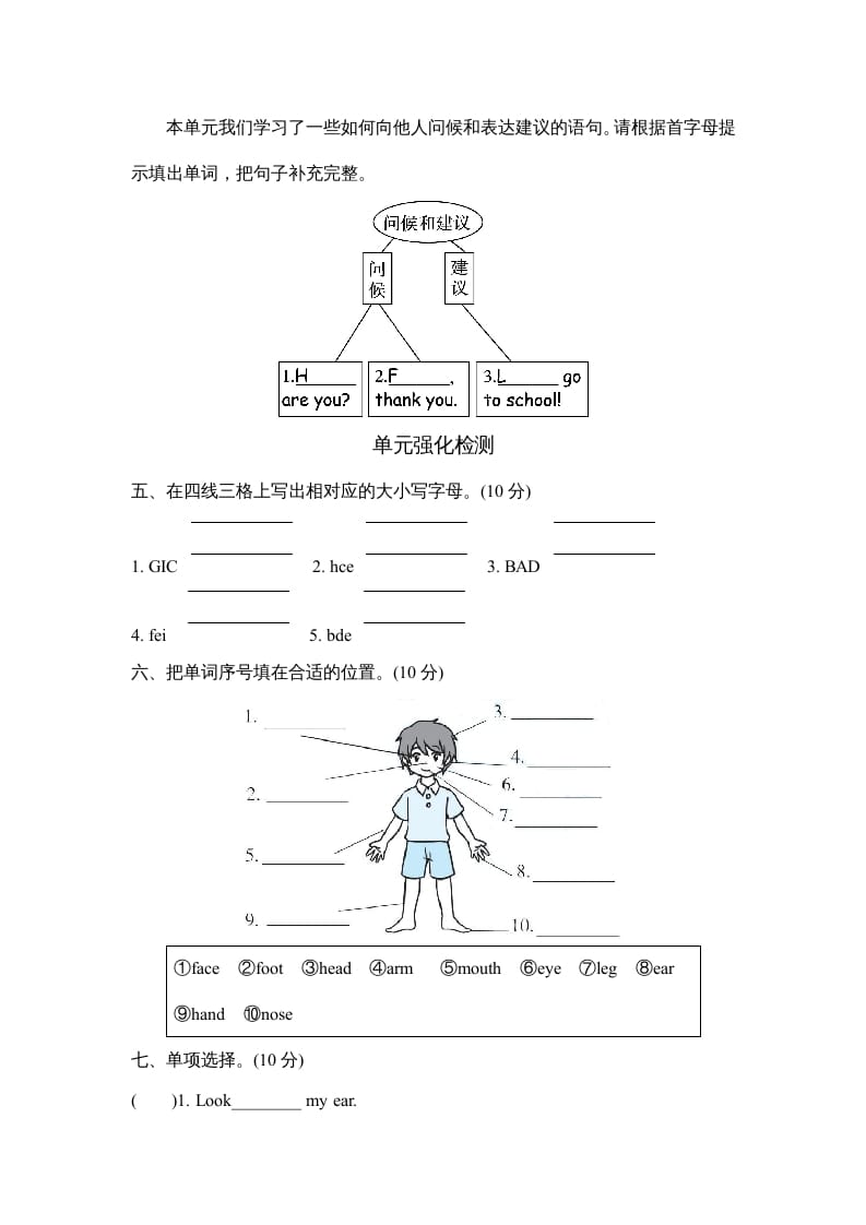 图片[2]-三年级英语上册Unit3单元知识梳理卷（人教PEP）-小哥网