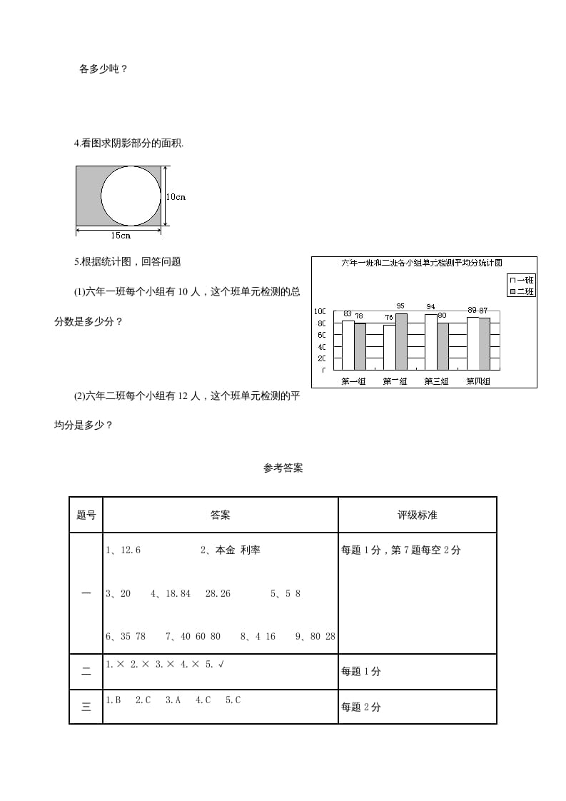 图片[3]-六年级数学上册期末试卷2（北师大版）-小哥网