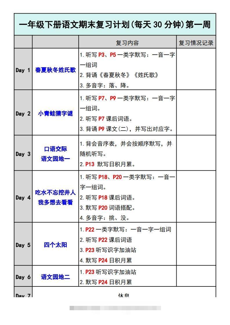 —年级下册语文期末复习计划-小哥网