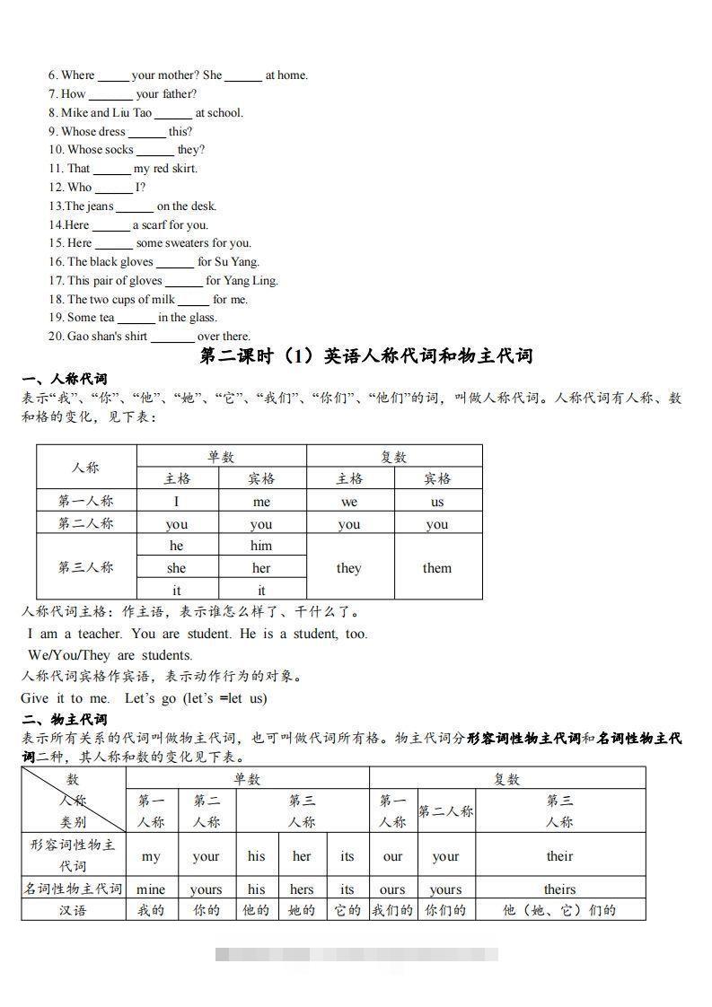 图片[2]-最新外研版初一英语语法知识点总结复习(最新超详细版)-小哥网