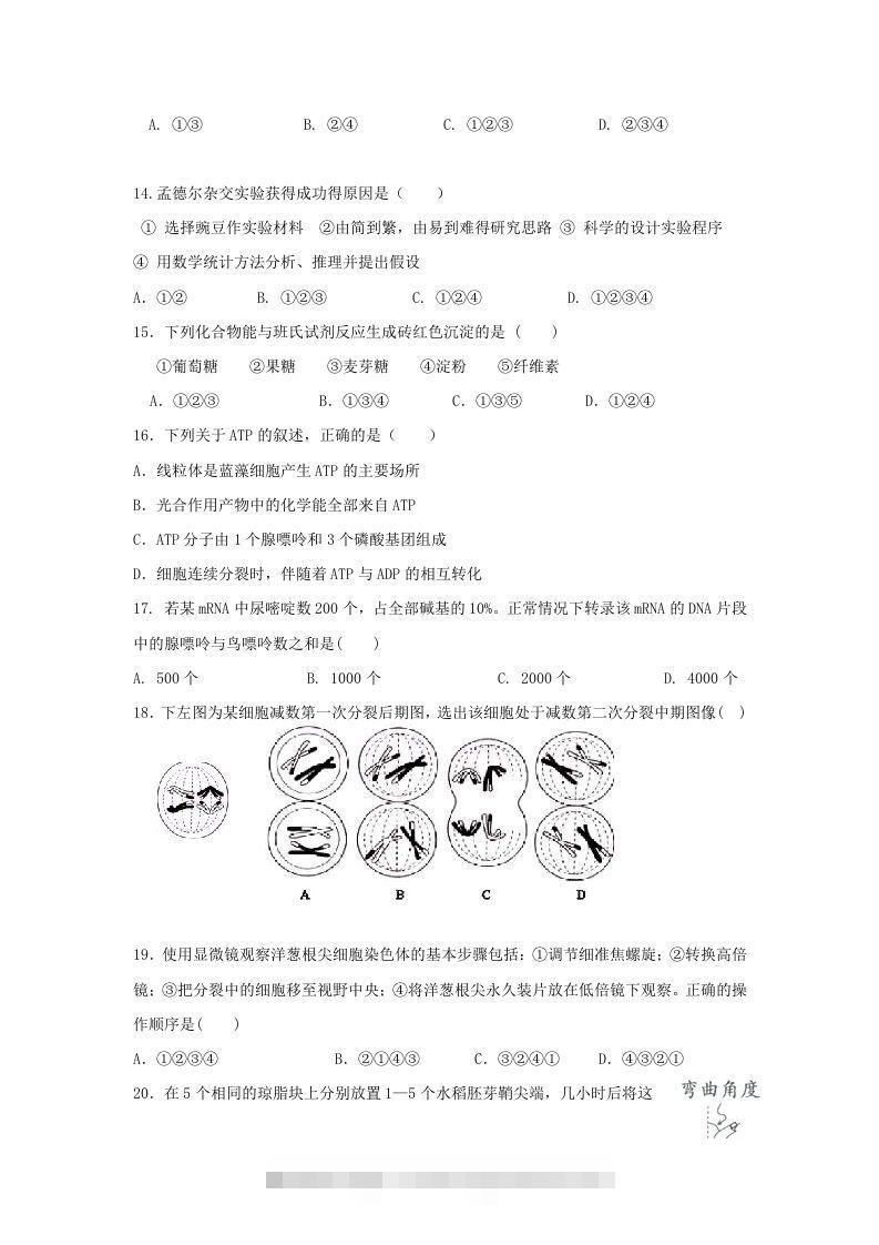 图片[3]-2010年上海高三部分重点中学二次联考生物真题及答案(Word版)-小哥网