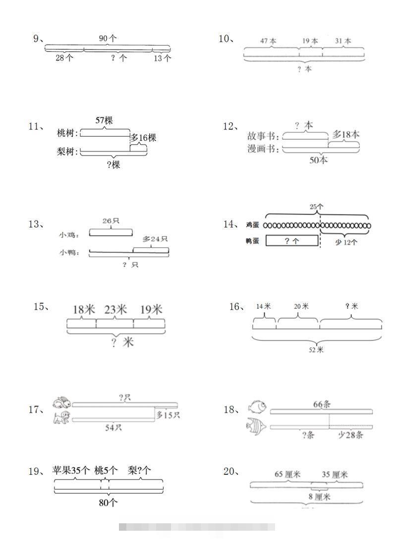 图片[2]-二上数学典型线段图列式计算-小哥网