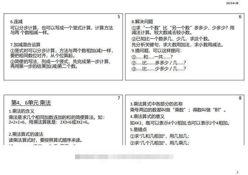 图片[2]-【人教二年级】数学上册必背笔记-小哥网