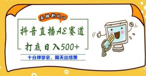 外面收费888的抖音AE无人直播项目，号称日入500+，十分钟学会，隔天出结果￼-小哥网