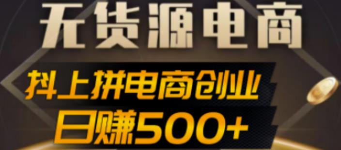 抖上拼无货源电商创业项目、外面收费12800，日赚500+的案例解析参考-小哥网