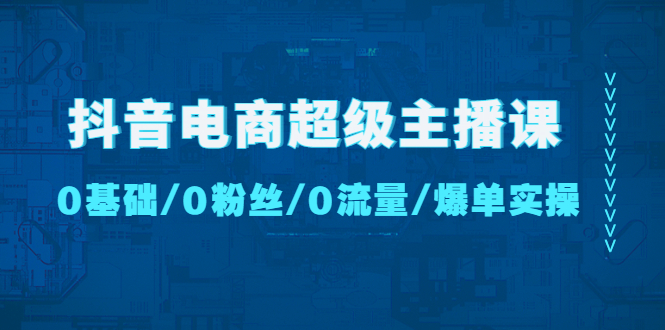 抖音电商超级主播课：0基础、0粉丝、0流量、爆单实操！-小哥网