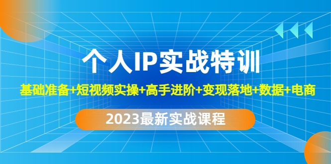 2023个人IP实战特训：基础准备+短视频实操+高手进阶+变现落地+数据+电商-时尚博客