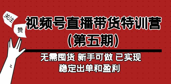 视频号直播带货特训营（第五期）无需囤货 新手可做 已实现稳定出单和盈利-小哥网