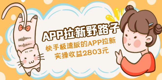 APP拉新野路子：快手极速版的APP拉新赚，实操收益2803元-小哥网