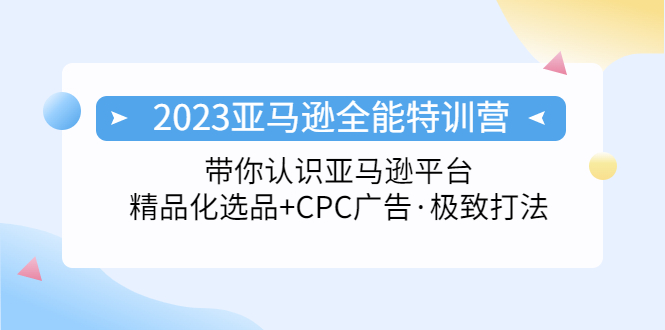 2023亚马逊全能特训营：玩转亚马逊平台+精品化·选品+CPC广告·极致打法-小哥网