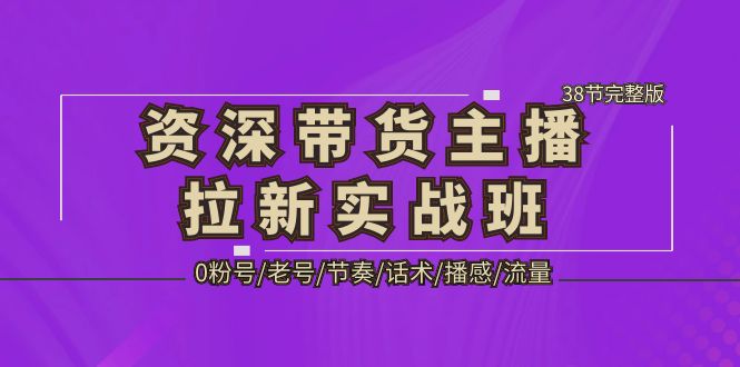 资深·带货主播拉新实战班，0粉号/老号/节奏/话术/播感/流量-38节完整版-时尚博客