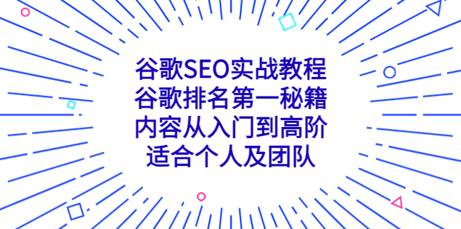 谷歌SEO实战教程：谷歌排名第一秘籍，内容从入门到高阶，适合个人及团队-小哥网