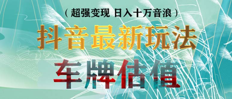 抖音最新无人直播变现直播车牌估值玩法项目 轻松日赚几百+【详细玩法教程】-小哥网