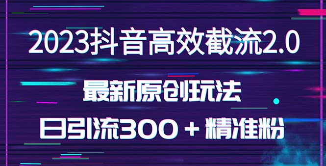 日引300＋创业粉，独家抖音高效截流2.0玩法（价值1280）-小哥网