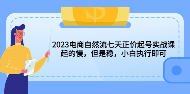 2023电商自然流七天正价起号实战课：起的慢，但是稳，小白执行即可！-小哥网