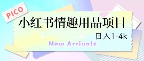 最新小红书情趣用品项目，日入1-4k-小哥网