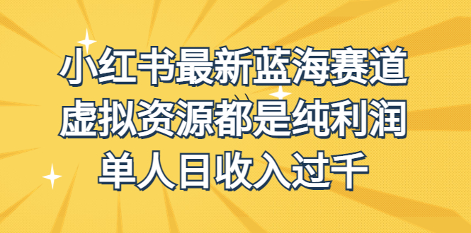 外面收费1980的小红书最新蓝海赛道，虚拟资源都是纯利润，单人日收入过千-小哥网