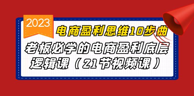 电商盈利-思维10步曲，老板必学的电商盈利底层逻辑课（21节视频课）-小哥网