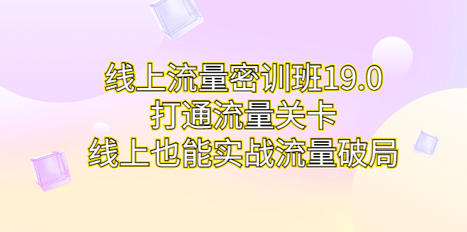 线上流量密训班19.0，打通流量关卡，线上也能实战流量破局-小哥网