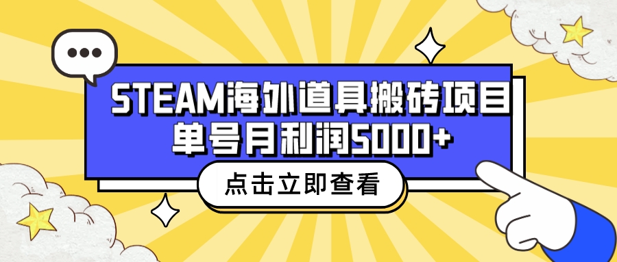 收费6980的Steam海外道具搬砖项目，单号月收益5000+全套实操教程-小哥网