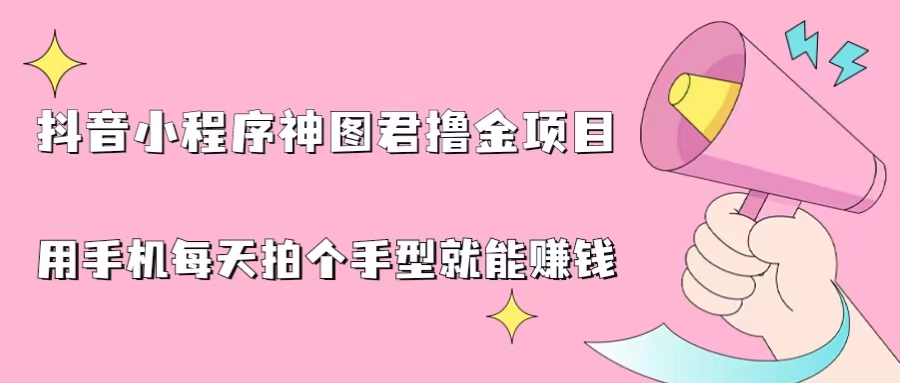 抖音小程序神图君撸金项目，用手机每天拍个手型挂载一下小程序就能赚钱-小哥网