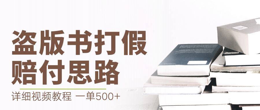 最新盗版书赔付打假项目，一单利润500+【详细玩法视频教程】-小哥网