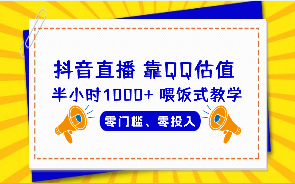 QQ号估值直播 半小时1000+，零门槛、零投入，喂饭式教学、小白首选-小哥网