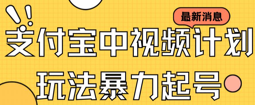 支付宝中视频玩法暴力起号影视起号有播放即可获得收益（带素材）-小哥网