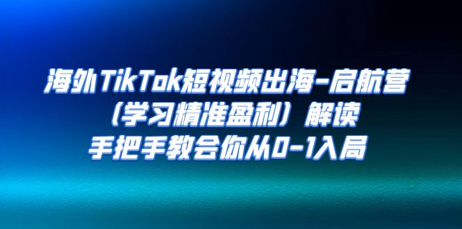 海外TikTok短视频出海-启航营（学习精准盈利）解读，手把手教会你从0-1入局-小哥网