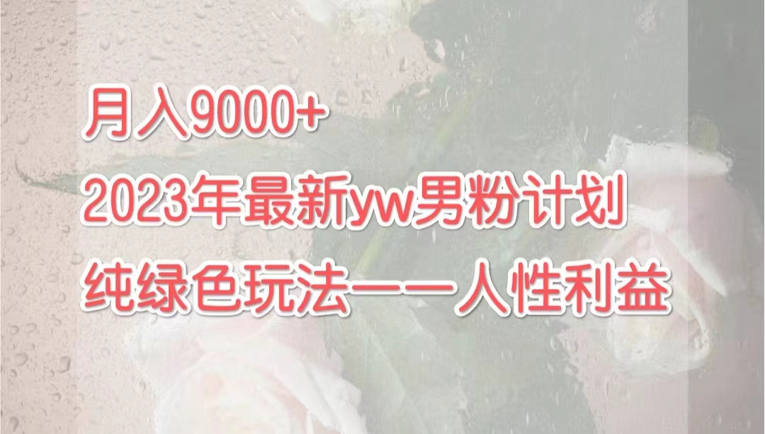 月入9000+2023年9月最新yw男粉计划绿色玩法——人性之利益-小哥网