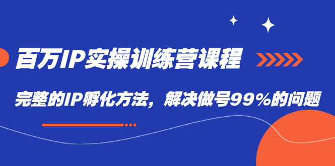 百万IP实战训练营课程，完整的IP孵化方法，解决做号99%的问题-小哥网