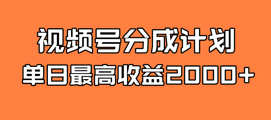 全新蓝海 视频号掘金计划 日入2000+-小哥网