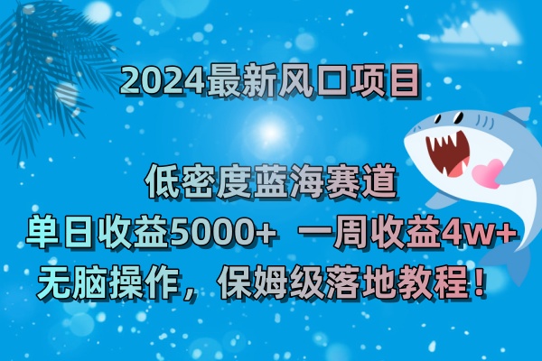 图片[1]-2024最新风口项目 低密度蓝海赛道，日收益5000+周收益4w+ 无脑操作-小哥网