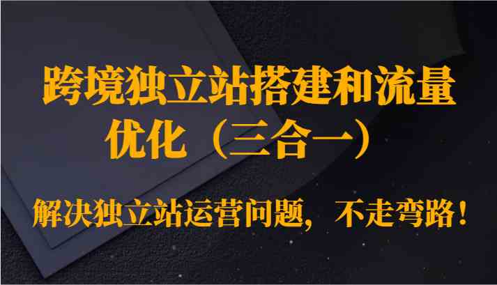 图片[1]-跨境独立站搭建和流量优化（三合一）解决独立站运营问题，不走弯路！-飓风网创资源站