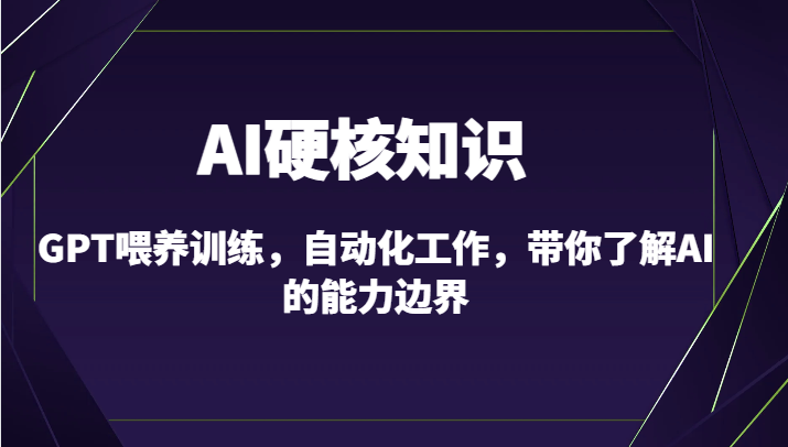 AI硬核知识-GPT喂养训练，自动化工作，带你了解AI的能力边界（10节课）-小哥网