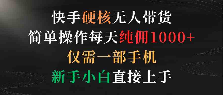 图片[1]-（9475期）快手硬核无人带货，简单操作每天纯佣1000+,仅需一部手机，新手小白直接上手-飓风网创资源站