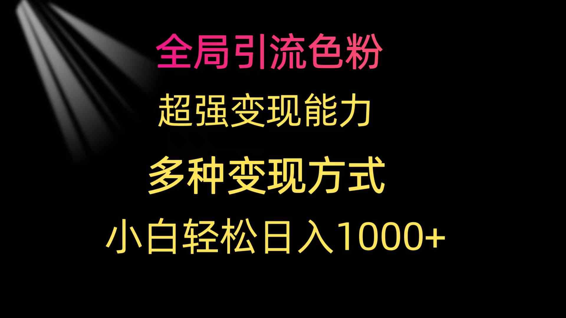 图片[1]-（9680期）全局引流色粉 超强变现能力 多种变现方式 小白轻松日入1000+-飓风网创资源站