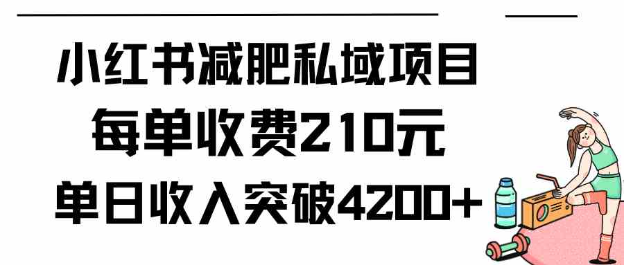 图片[1]-（9466期）小红书减肥私域项目每单收费210元单日成交20单，最高日入4200+-飓风网创资源站