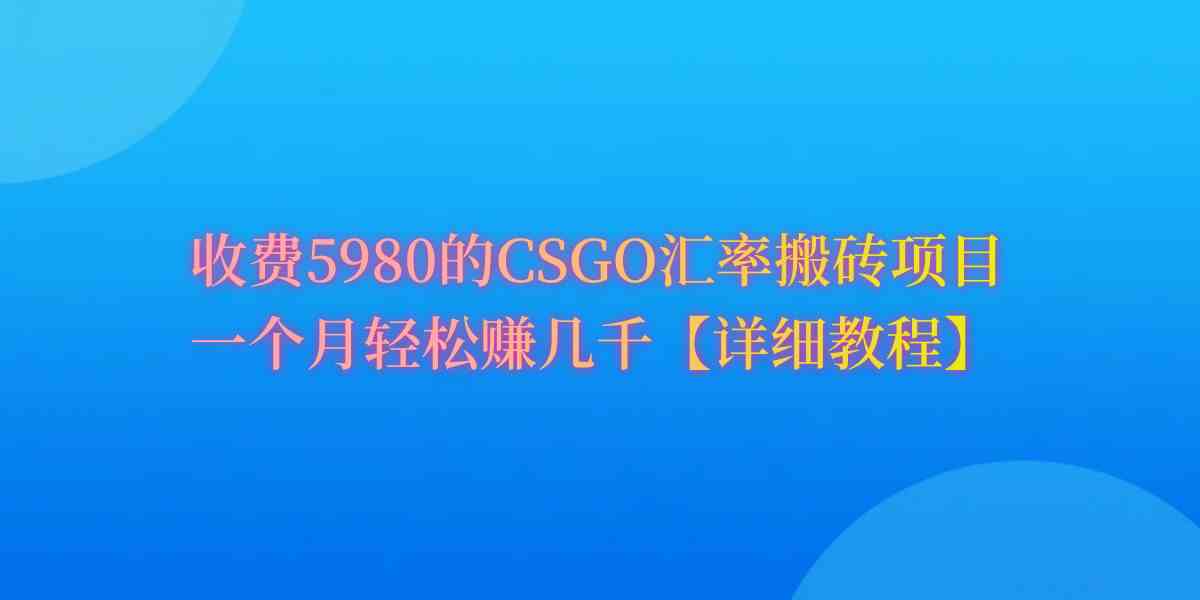 图片[1]-（9776期）CSGO装备搬砖，月综合收益率高达60%，你也可以！-飓风网创资源站