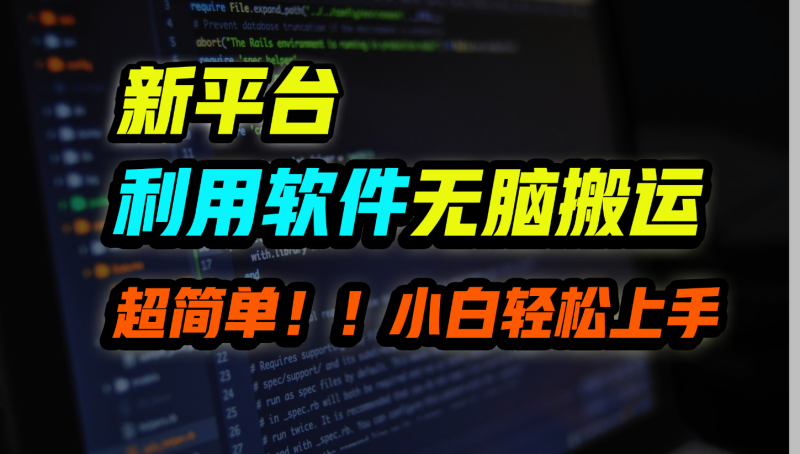 新平台用软件无脑搬运，月赚10000+，小白也能轻松上手-小哥网