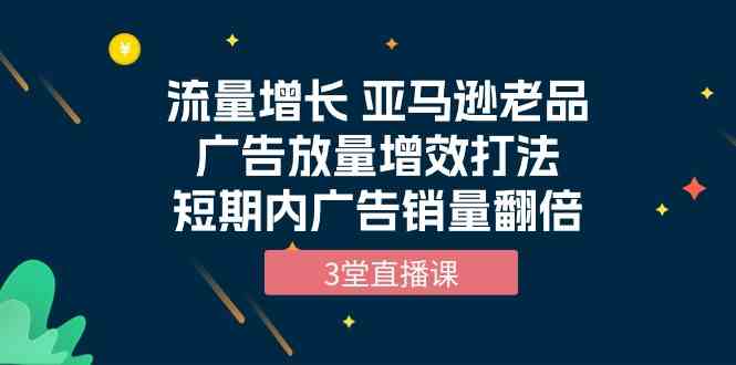 （10112期）流量增长 亚马逊老品广告放量增效打法，短期内广告销量翻倍（3堂直播课）-时尚博客