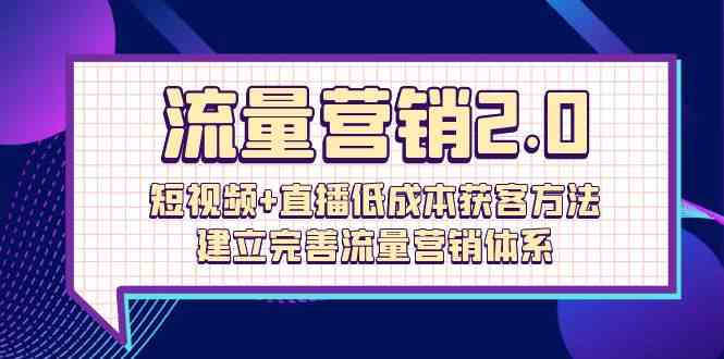 图片[1]-（10114期）流量-营销2.0：短视频+直播低成本获客方法，建立完善流量营销体系（72节）-飓风网创资源站