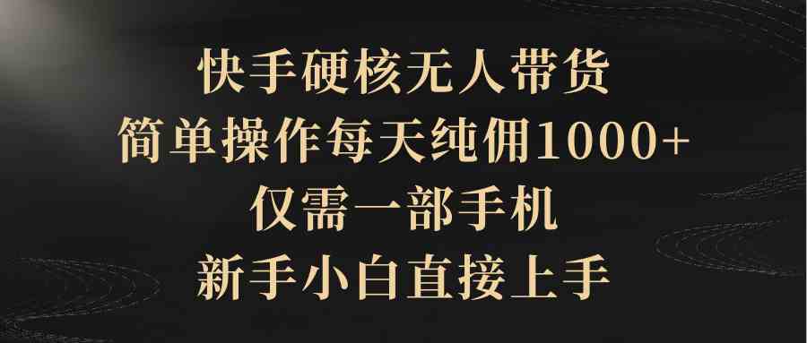 图片[1]-（9861期）快手硬核无人带货，简单操作每天纯佣1000+,仅需一部手机，新手小白直接上手-飓风网创资源站