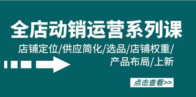 图片[1]-（9845期）全店·动销运营系列课：店铺定位/供应简化/选品/店铺权重/产品布局/上新-飓风网创资源站