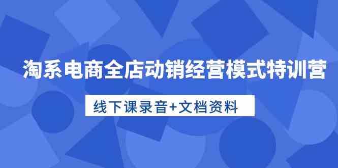 图片[1]-（10192期）淘系电商全店动销经营模式特训营，线下课录音+文档资料-飓风网创资源站