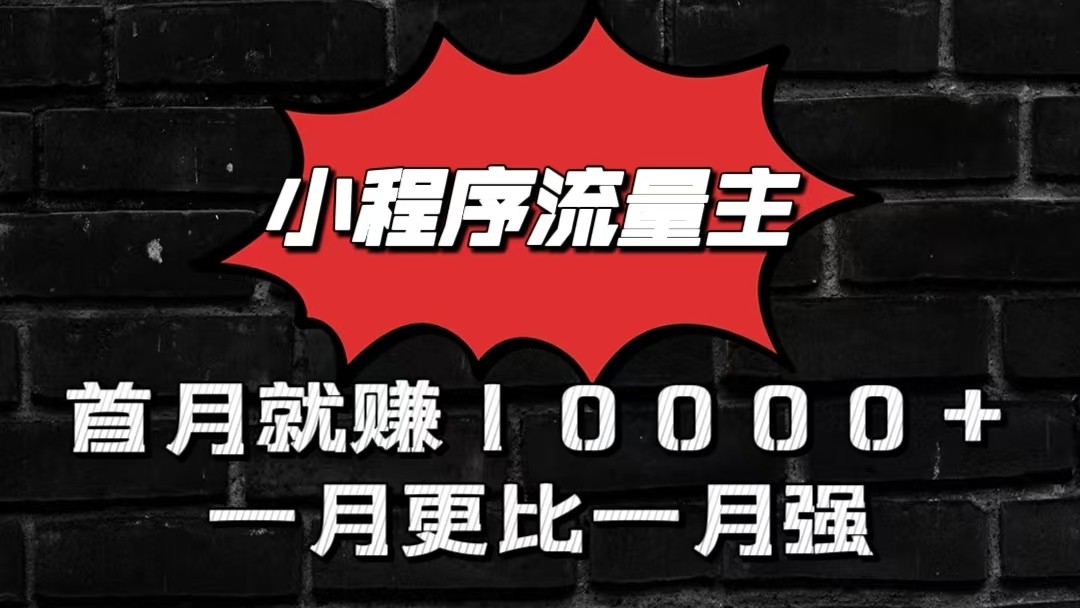 小程序流量主首月就赚10000+，一月更比一月强！小本创业首选-小哥网