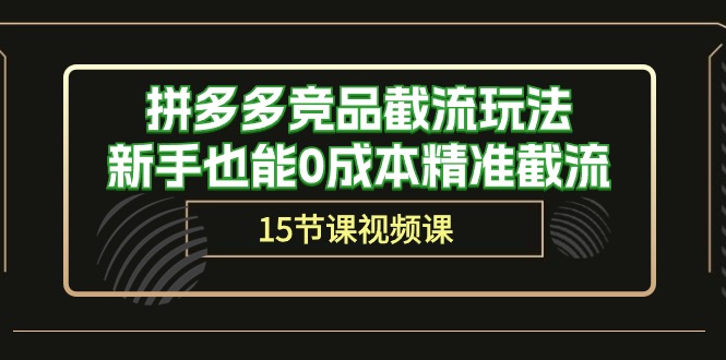 （10301期）拼多多竞品截流玩法，新手也能0成本精准截流（15节课）-小哥网