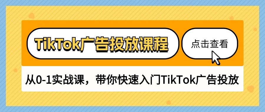 图片[1]-（10731期）TikTok广告投放课程，从0-1实战课，带你快速入门TikTok广告投放（30节课）-飓风网创资源站